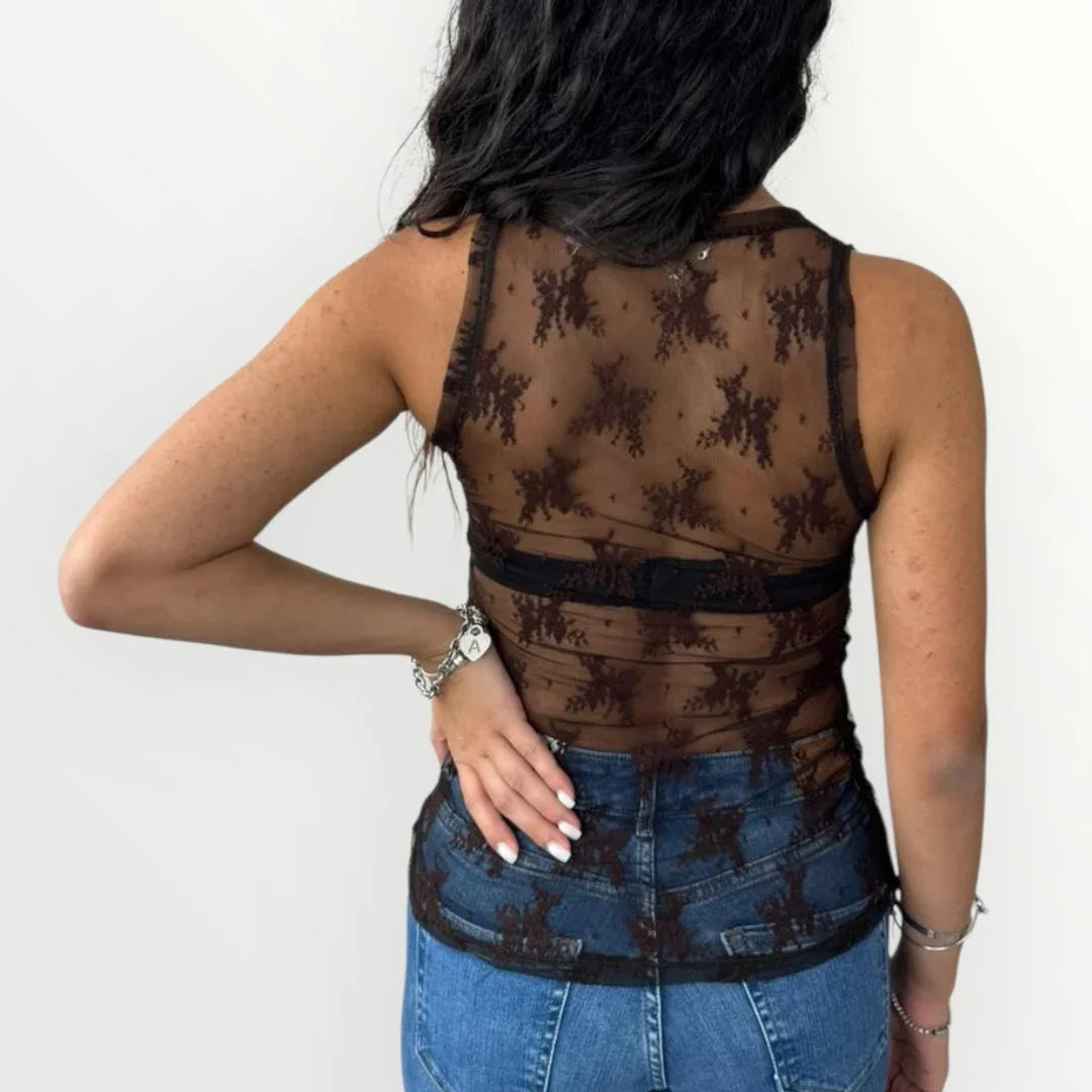 IMPERIAL - CANOTTA IN PIZZO TRASPARENTE