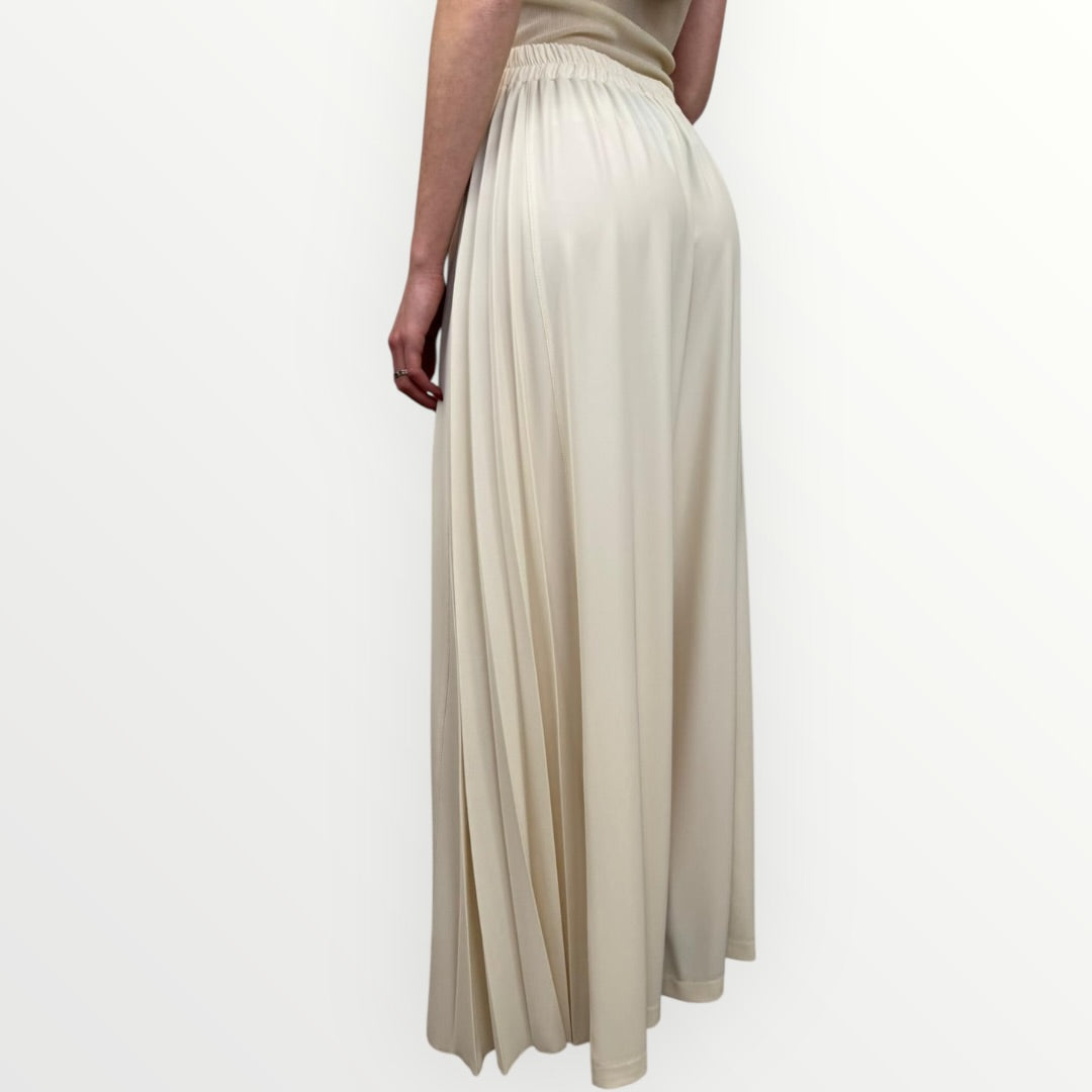 FRACOMINA - PANTALONE A PALAZZO CON PLISSE LATERALE