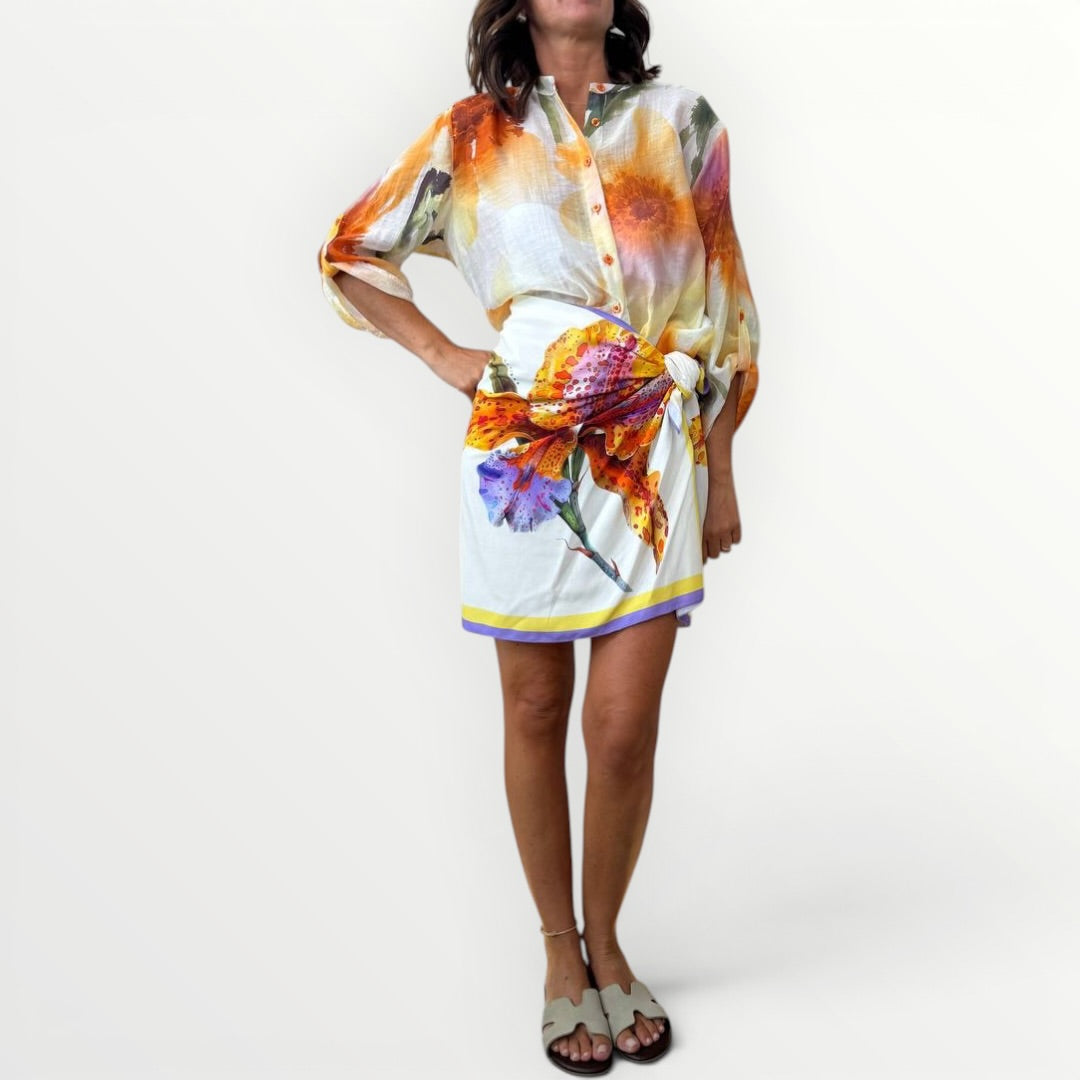 HAVEONE - GONNA PAREO CORTA FLOREALE