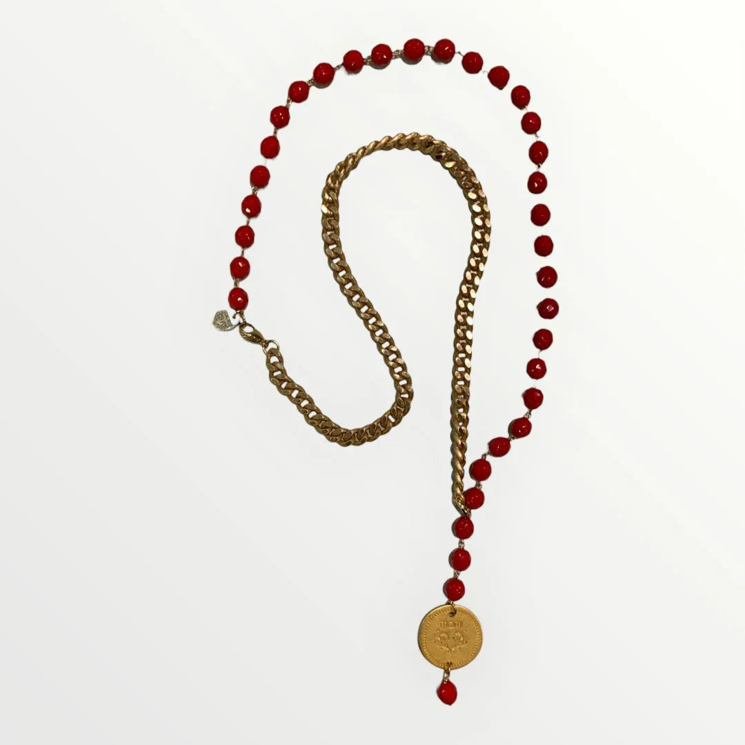 MOMI - FRANCESCA LONG MEDAL NECKLACE