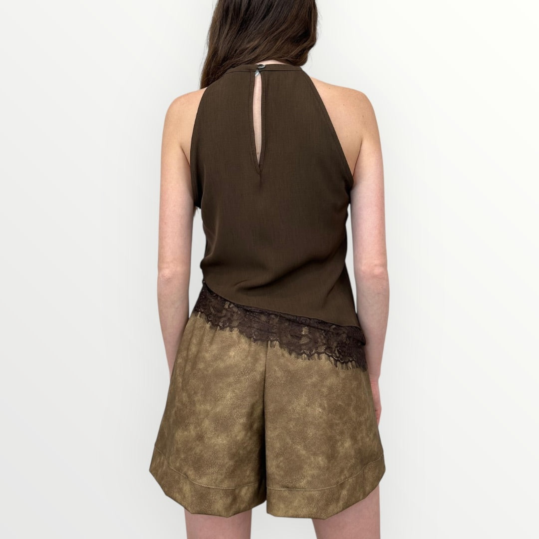 HAVEONE - CANOTTA ASIMMETRICA CON PIZZO