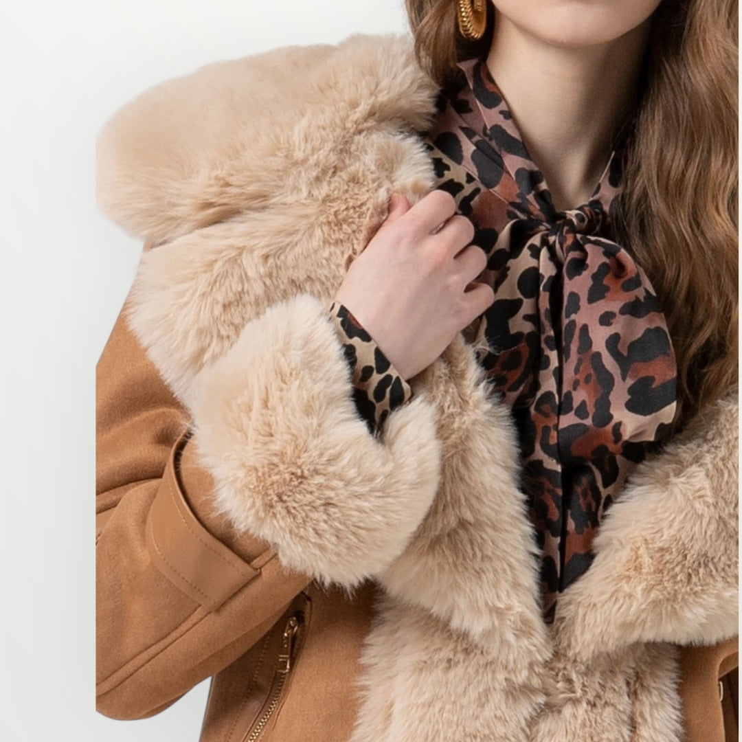 FRACOMINA - MONTONE CON INSERTI IN PELLICCIA