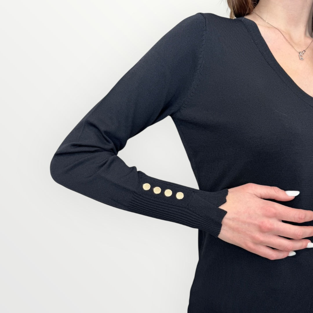 FRACOMINA - MAGLIA SLIM CON SCOLLO A V