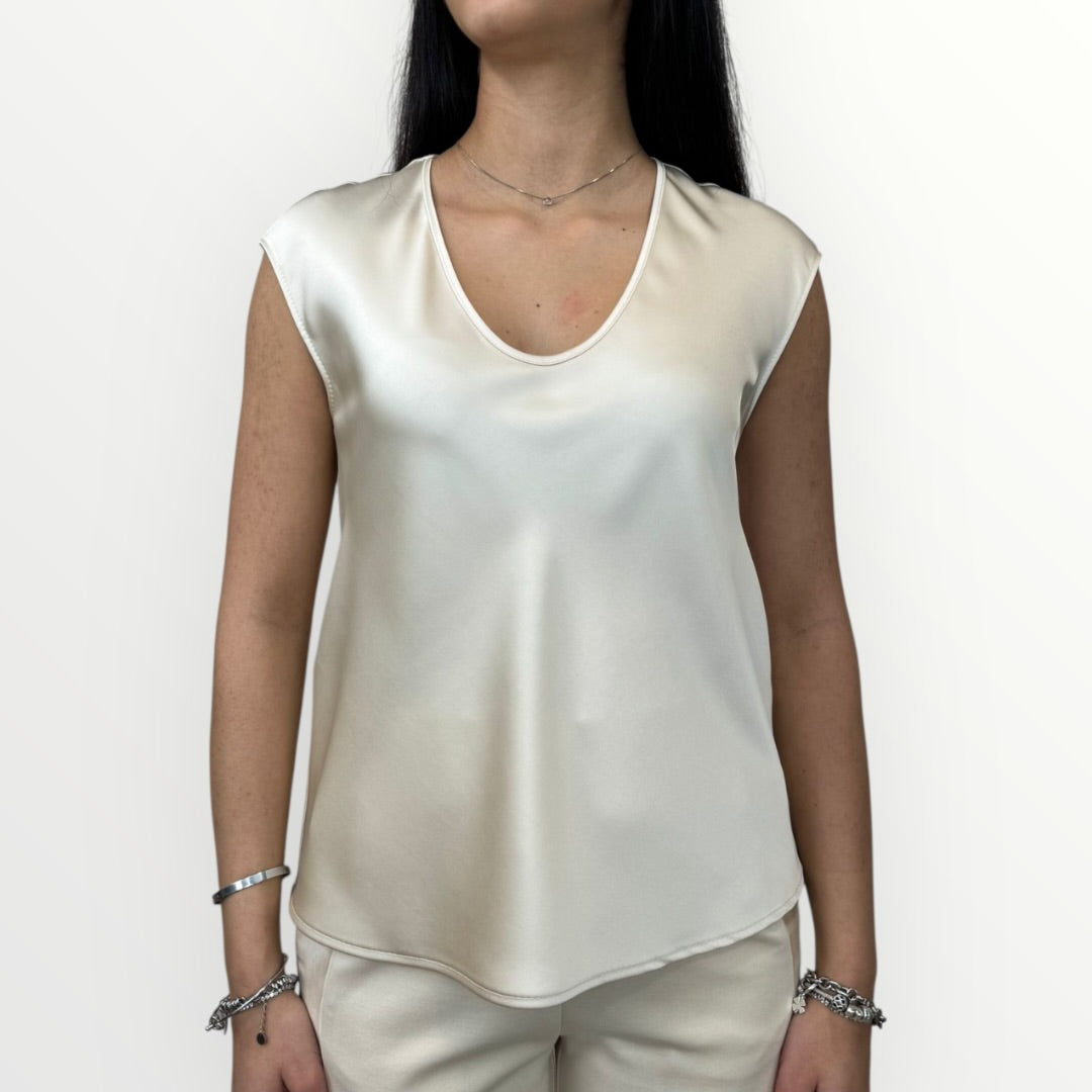 IMPERIAL - BLUSA SMANICATA IN RASO