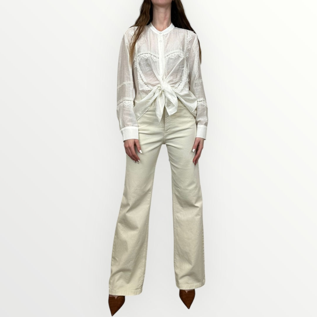 HAVEONE - CAMICIA CON PROFILI IN PIZZO