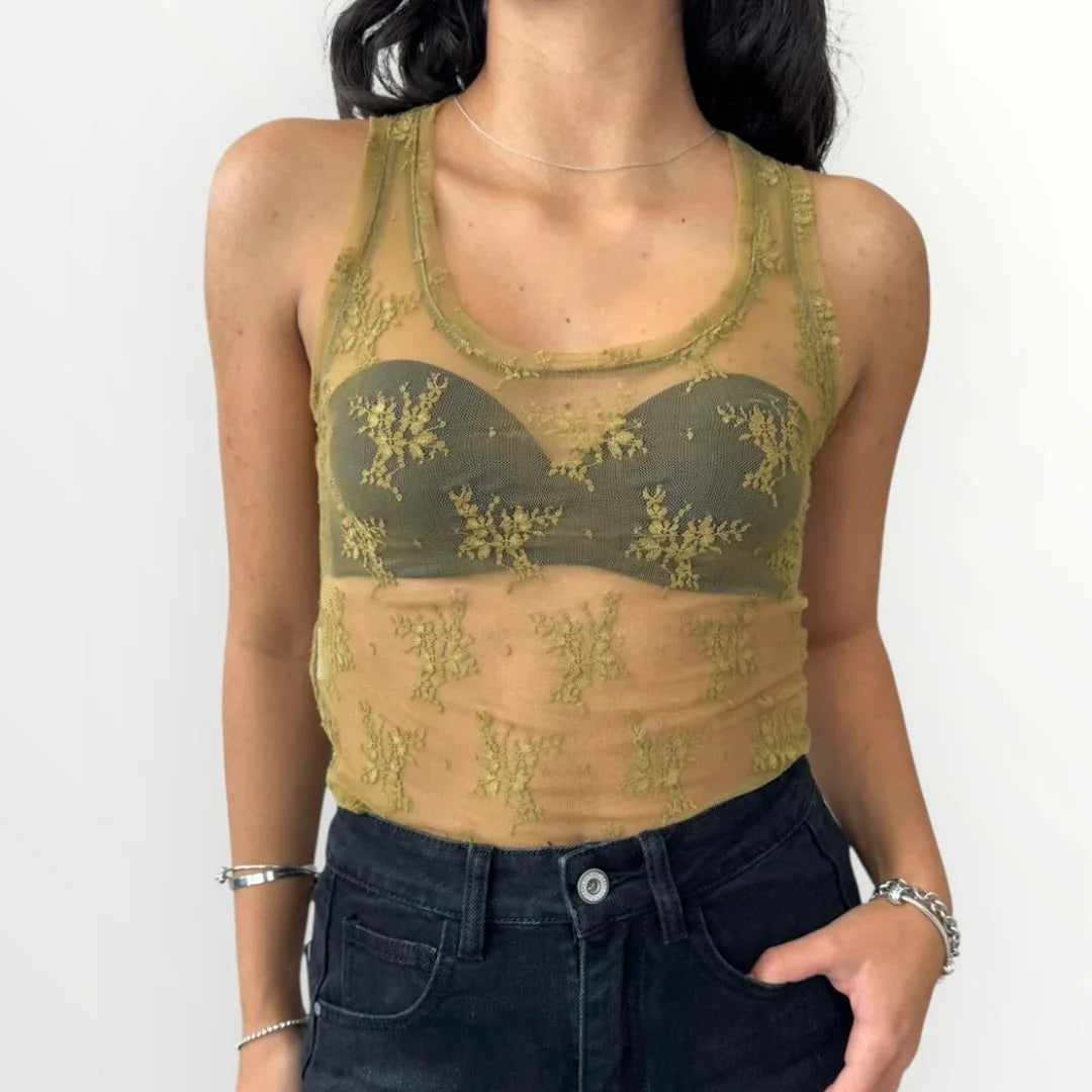 IMPERIAL - CANOTTA IN PIZZO TRASPARENTE