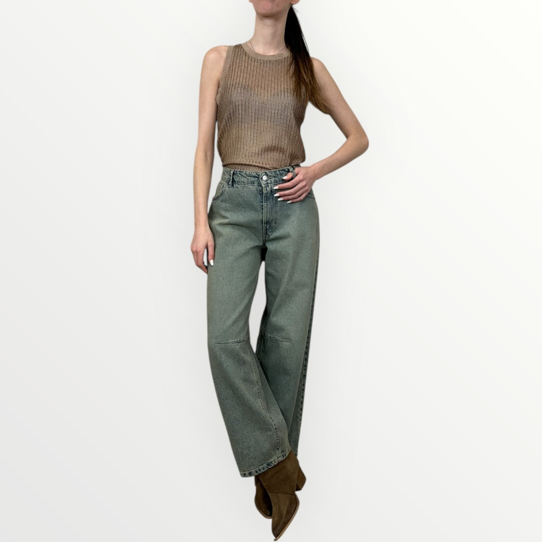 HAVEONE - CANOTTA TRAFORATA CON PROFILI A COSTINA