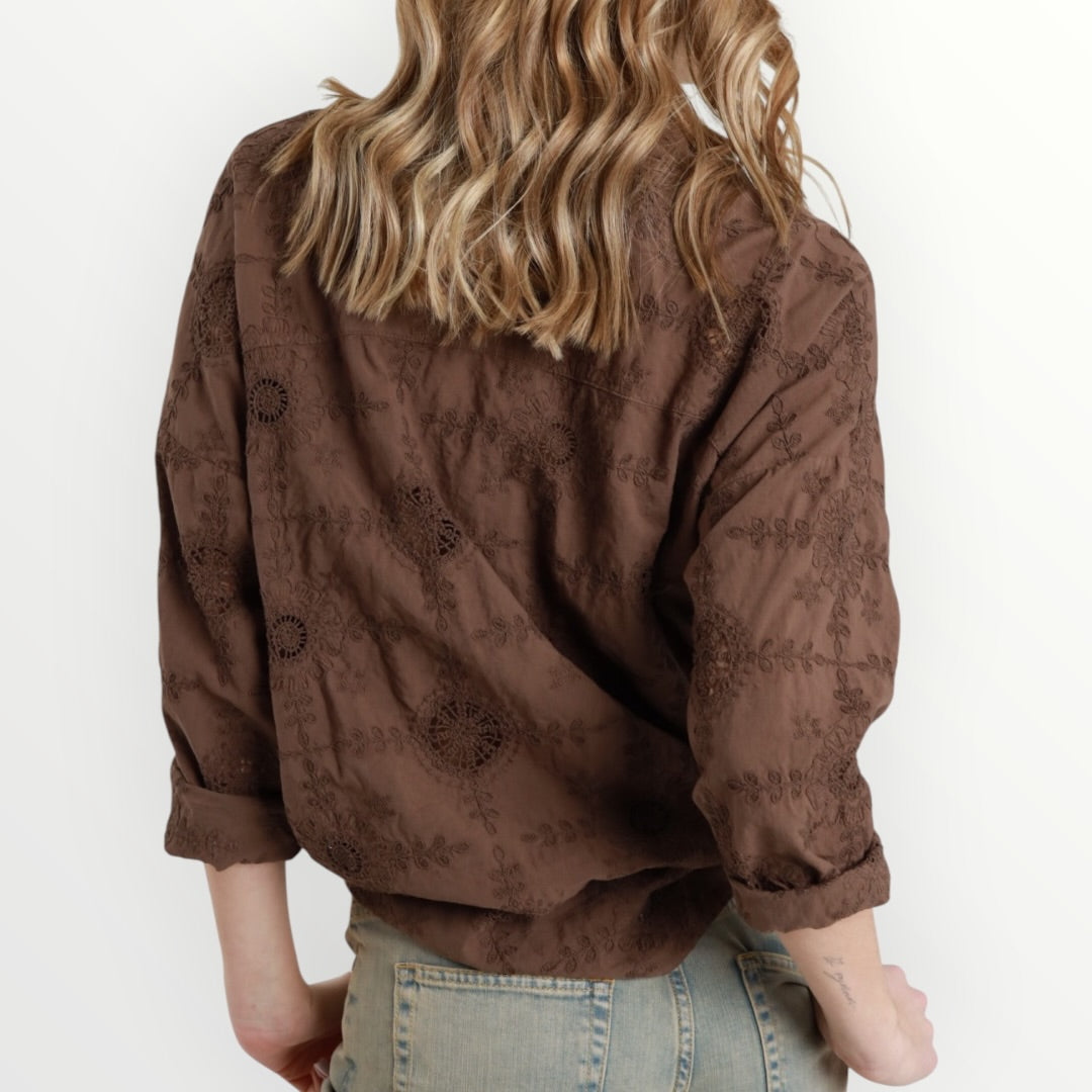 SUSY MIX - CAMICIA ALLA COREANA CON RICAMI
