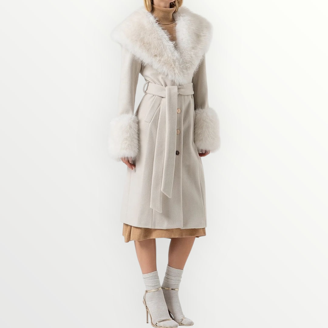 FRACOMINA - CAPPOTTO CON INSERTI DI PELLICCIA