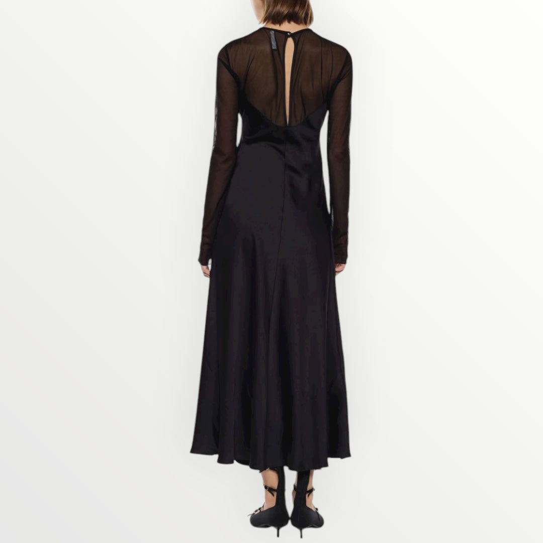 IMPERIAL - ABITO LUNGO CON MANICHE TRASPARENTI