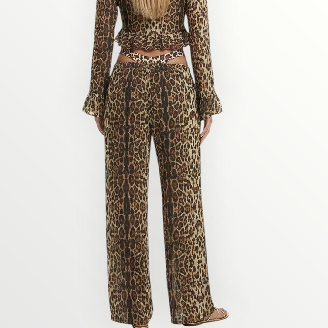 EFFEK - PANTALONE MACULATO A PALAZZO