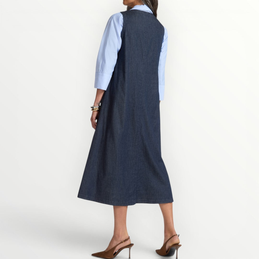 ELENA MIRO' - ABITO A CANOTTA IN DENIM
