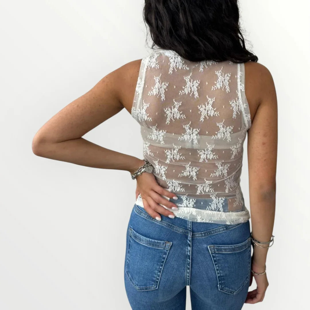 IMPERIAL - CANOTTA IN PIZZO TRASPARENTE