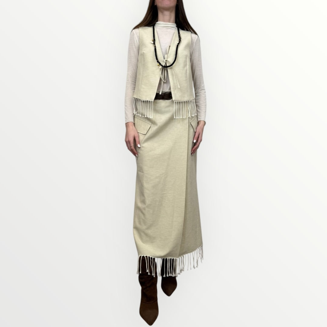 SOUVENIR - GONNA A PORTAFOGLIO CON FRANGE