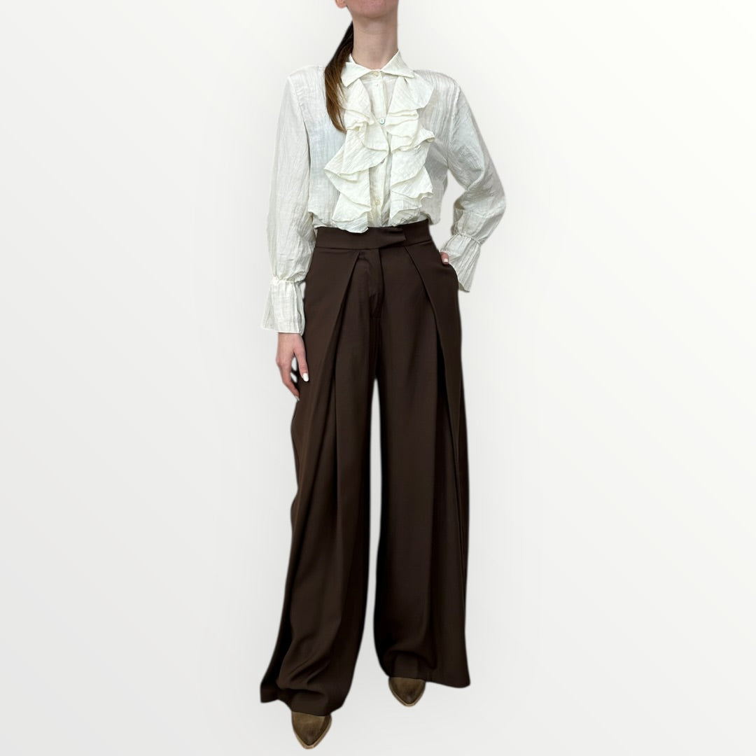 HAVEONE - PANTALONE AMPIO CON PINCES