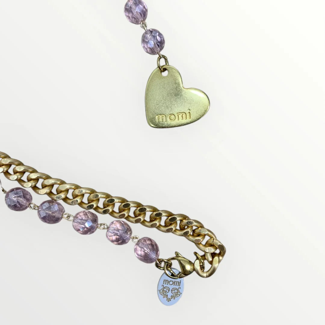 MOMI - FRANCESCA LONG HEART NECKLACE
