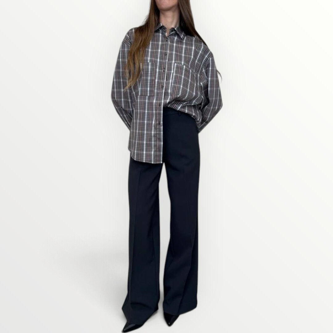 HAVEONE - CAMICIA A QUADRETTINI CON TASCHINO