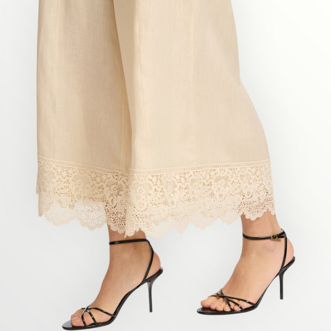 ELENA MIRO' - PANTALONI CON INSERTI IN PIZZO