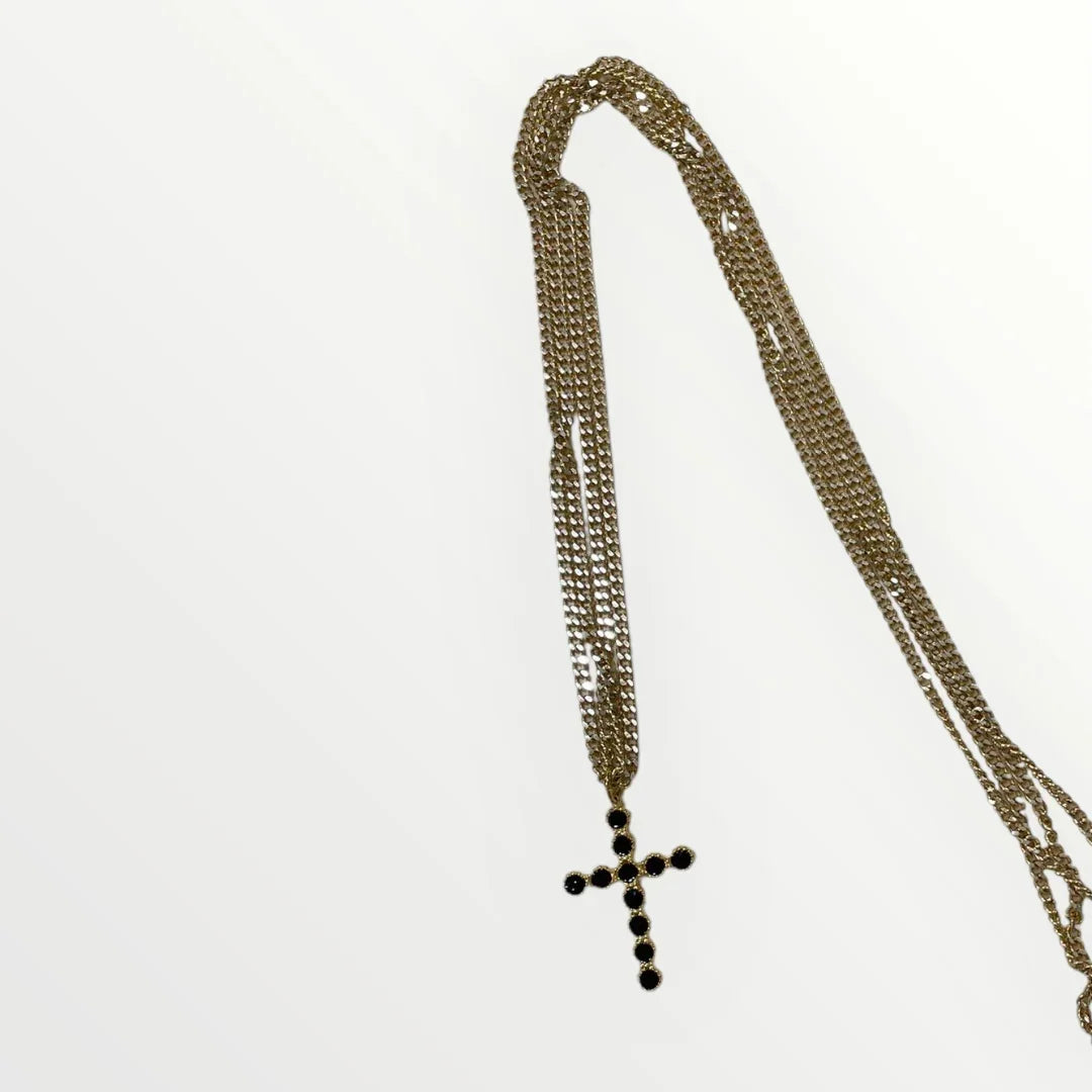 MOMI - COLLANA CROCE NERA