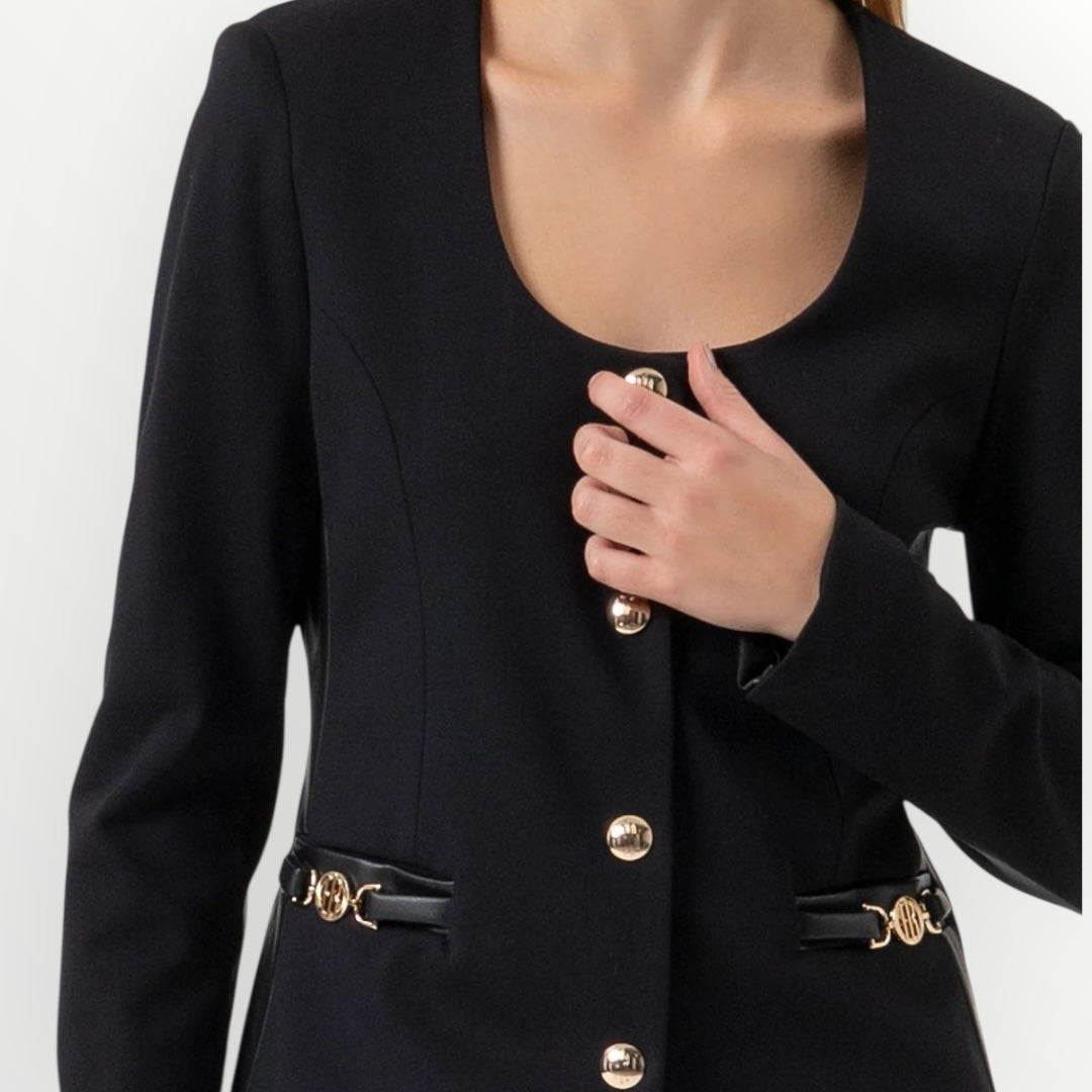 FRACOMINA - GIACCA CON INSERTI IN PELLE