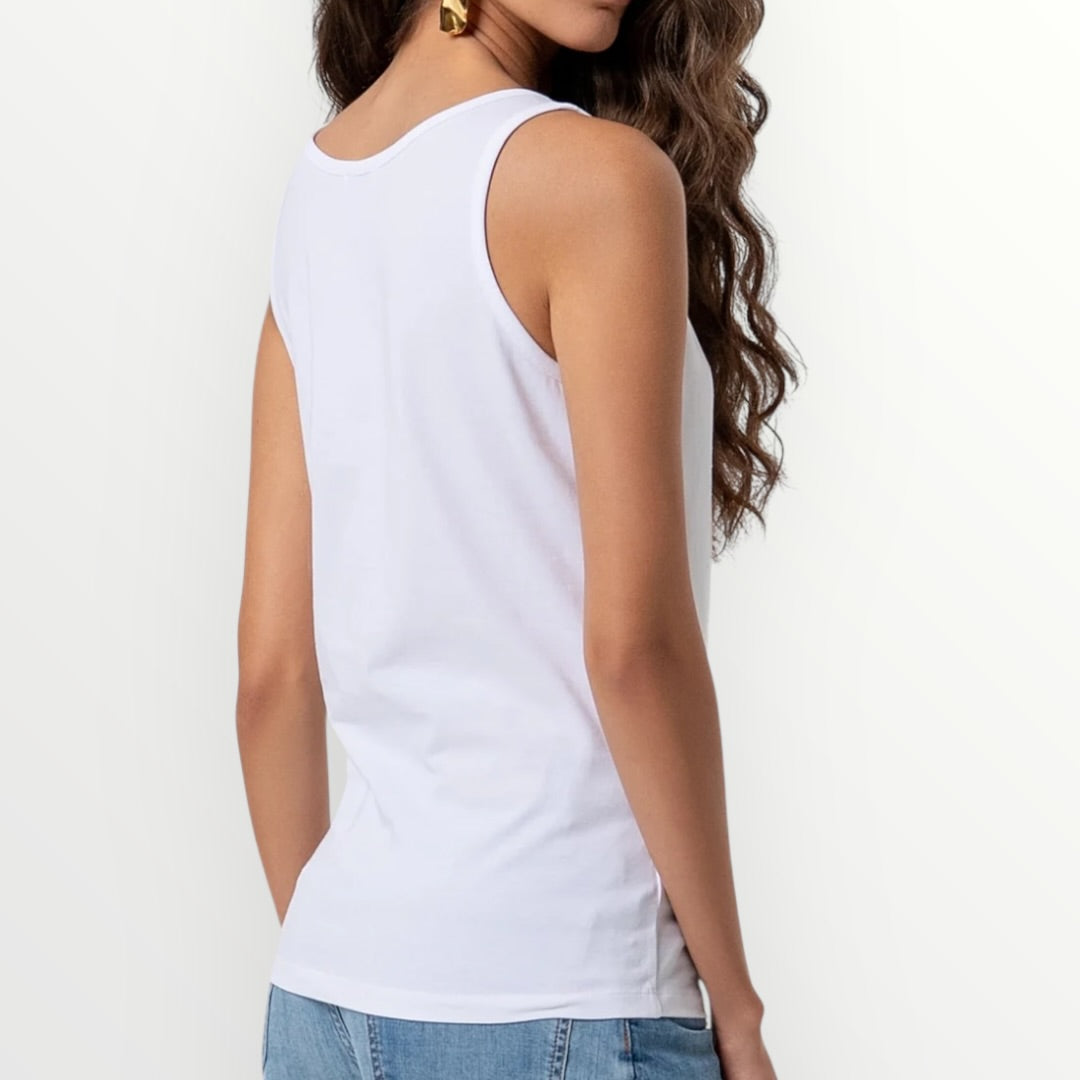 FRACOMINA - TOP LOGO CON STRASS