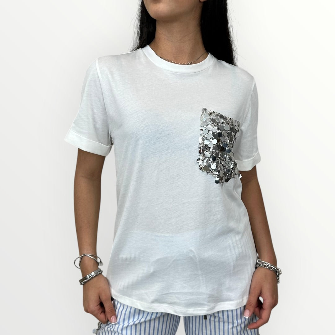 MOTEL - MAGLIA CON TASCHINO DI PAILLETTES
