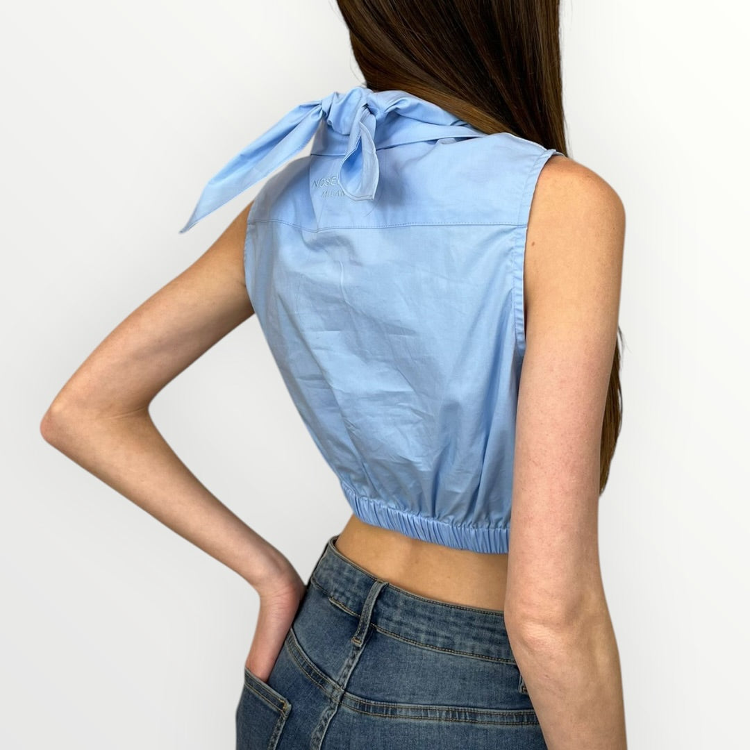 NO SECRETS - CAMICIA CROP CON PASHMINA