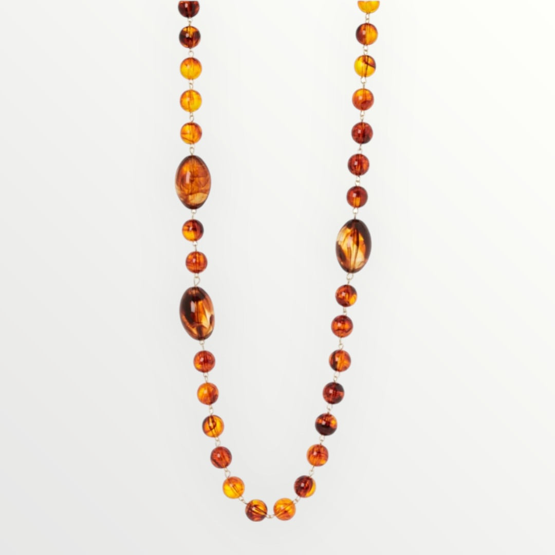 SODINI - COLLANA LUNGA CON SFERE E OVALI