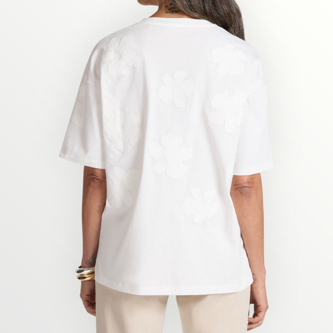 ELENA MIRO' - T-SHIRT CON RICAMO FLOREALE