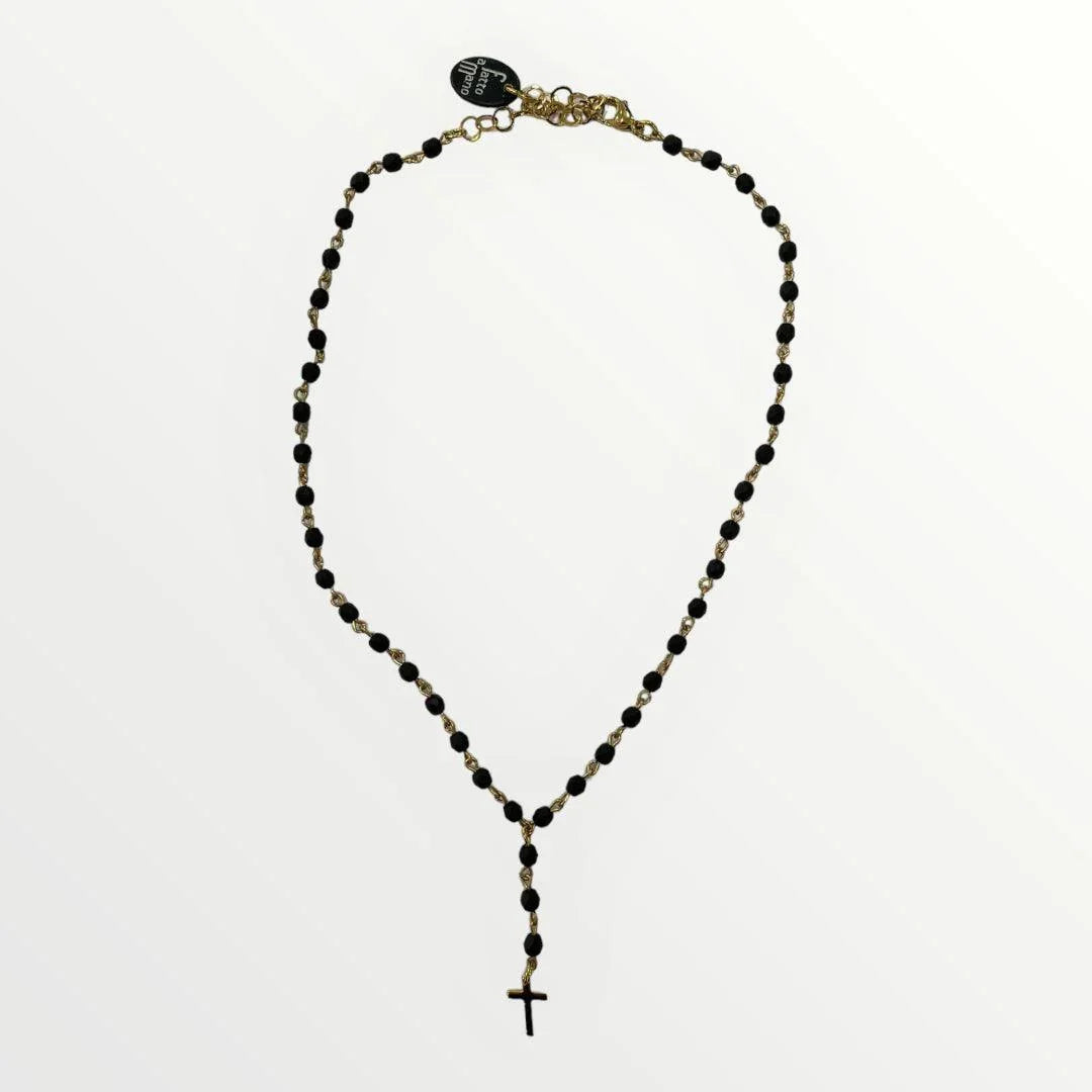 MOMI - COLLANA ROSARIO CORTO CROCE - LOFT.73