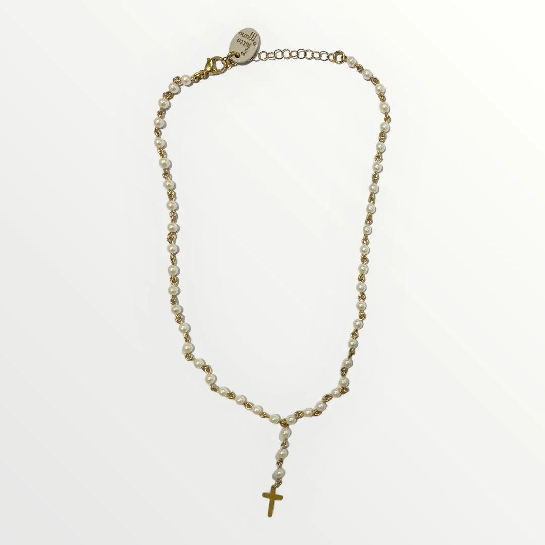 MOMI - COLLANA ROSARIO CORTO CROCE - LOFT.73