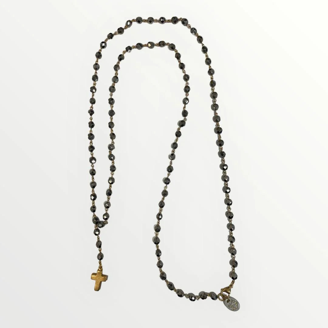 MOMI - COLLANA ROSARIO LUNGO CROCE - LOFT.73