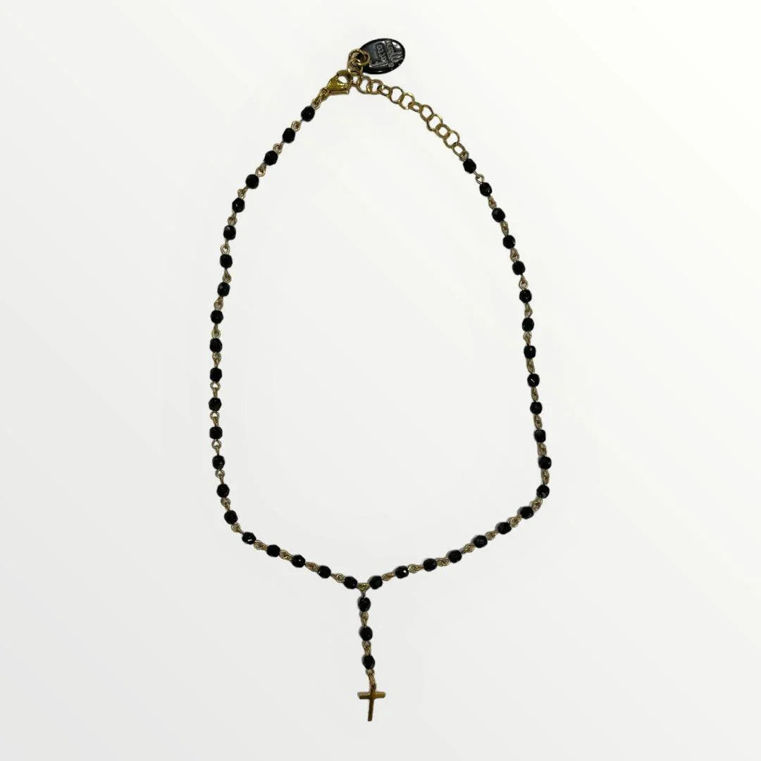 MOMI - COLLANA ROSARIO CORTO CROCE - LOFT.73
