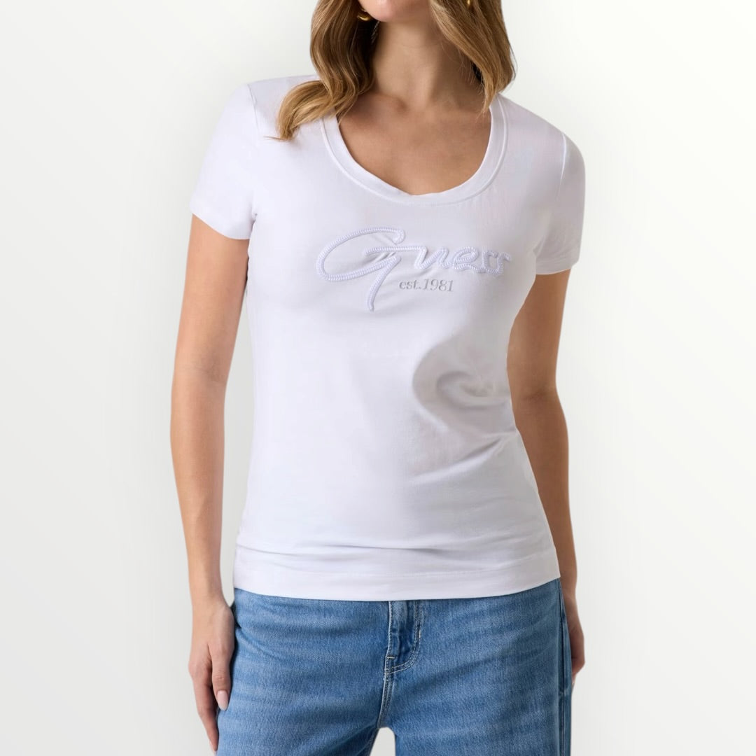 GUESS - T-SHIRT CON LOGO IN RILIEVO
