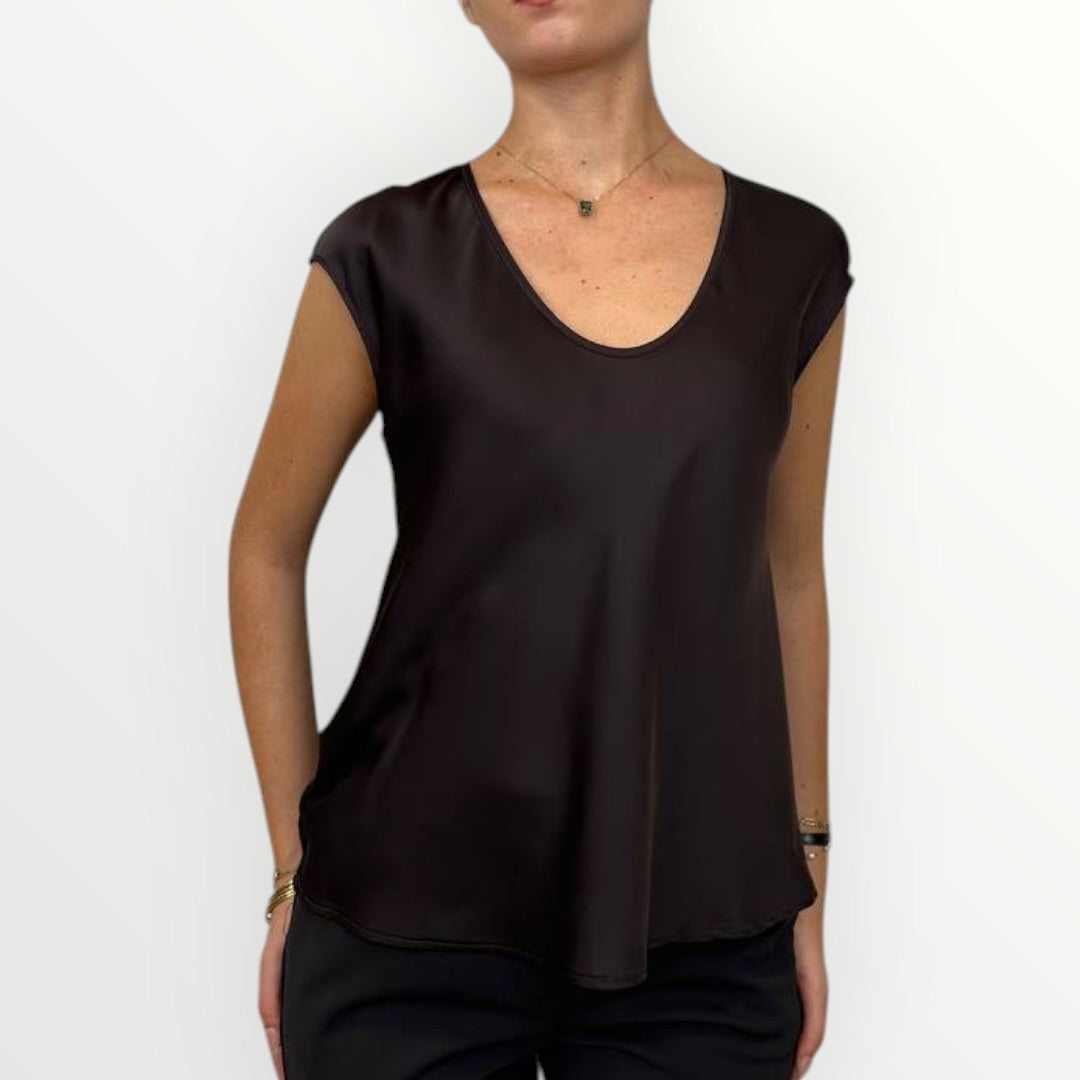 IMPERIAL - TOP IN RASO SMANICATO
