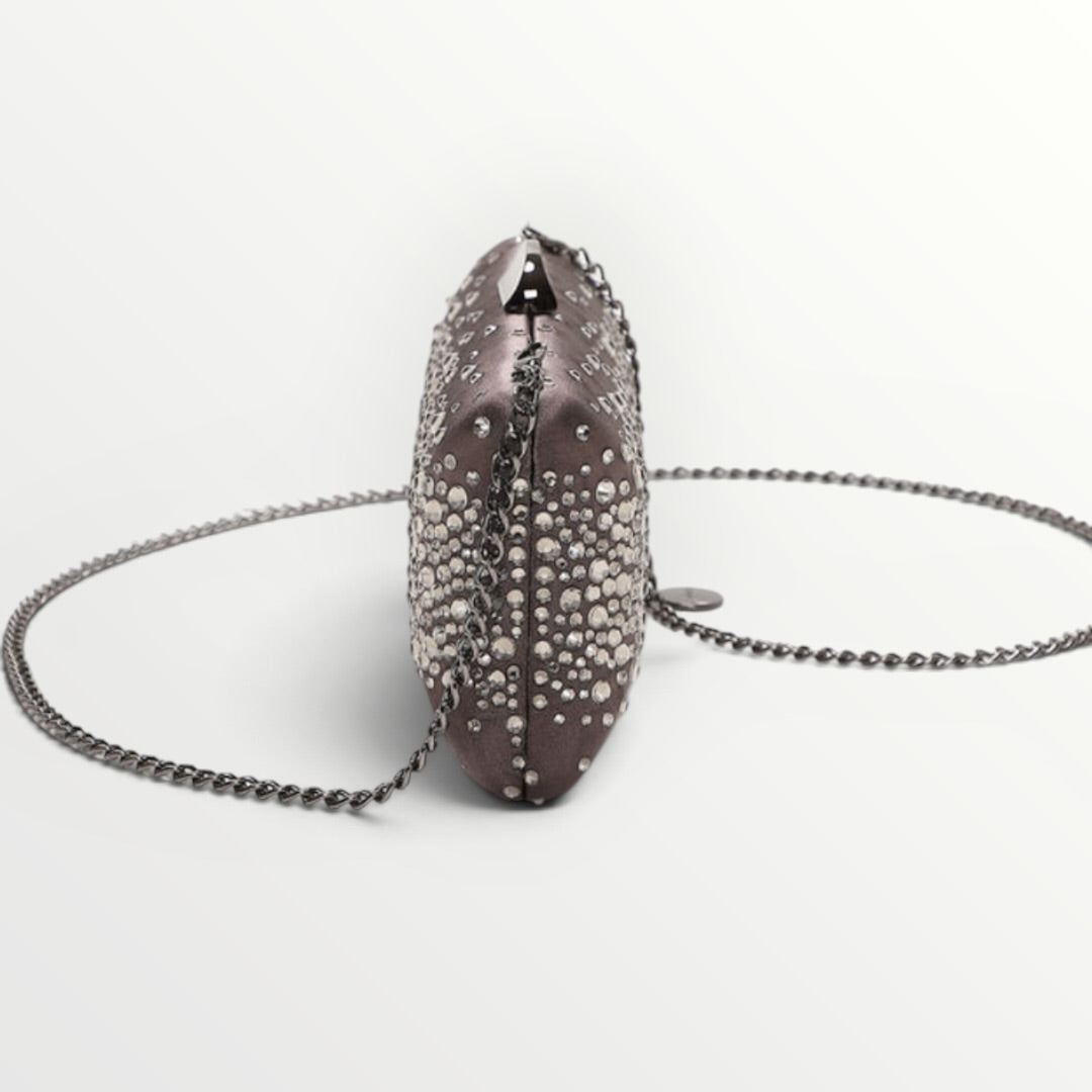 MIMI' MUA' - BORSA CLUTCH CON STRASS SPARSI