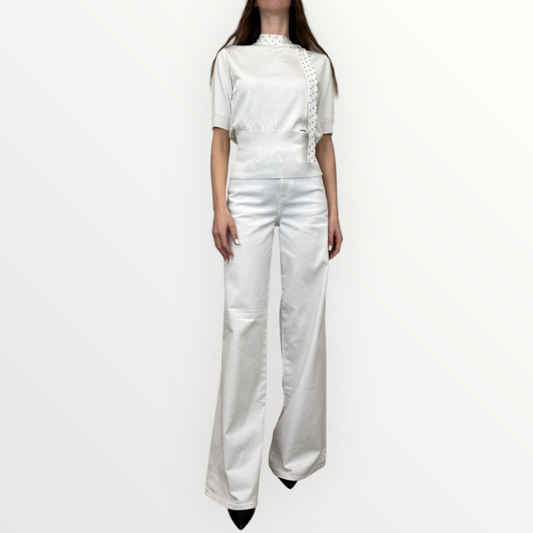 FRACOMINA - JEANS STRETCH A PALAZZO