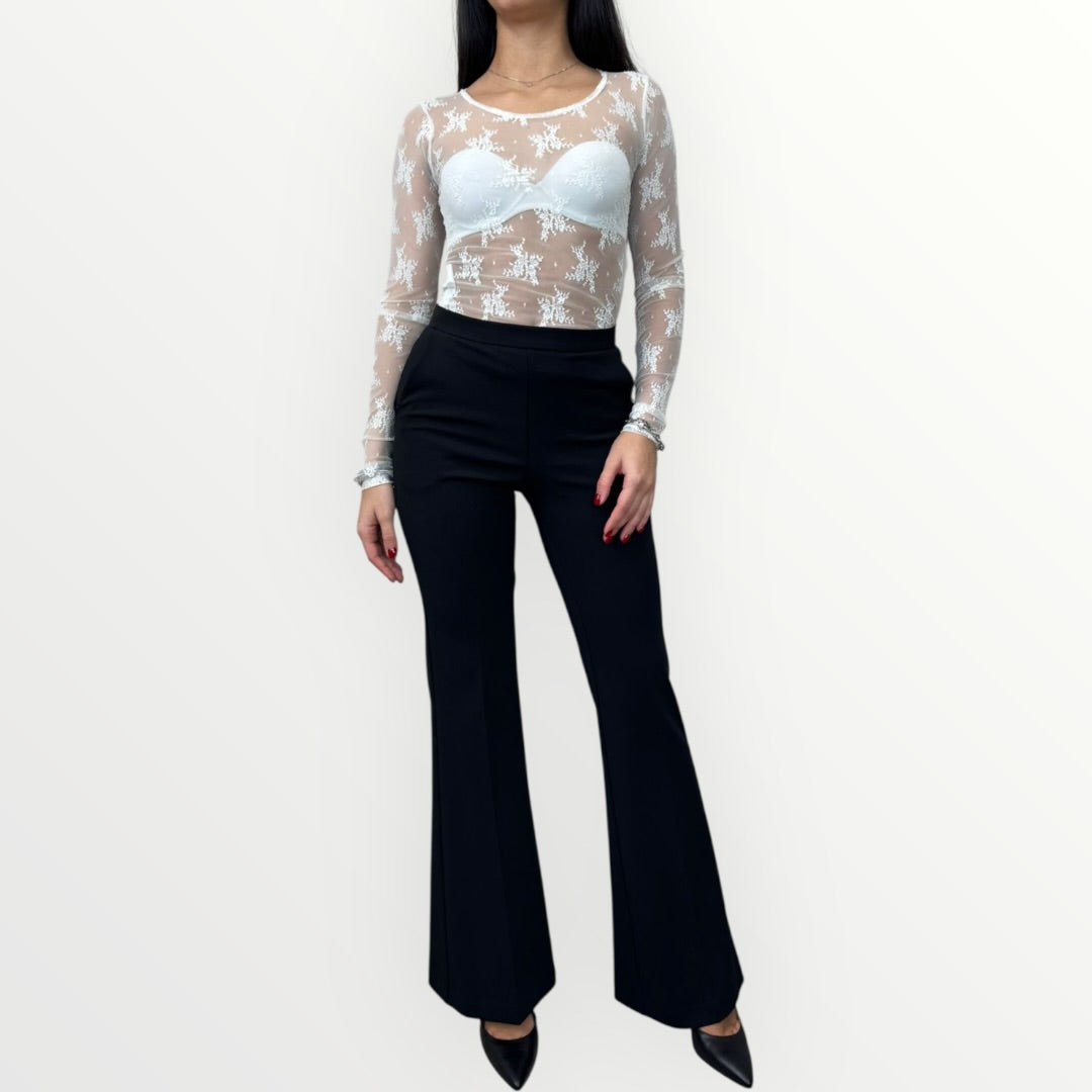 IMPERIAL - T-SHIRT A MANICA LUNGA IN PIZZO