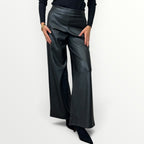 NO SECRETS - PANTALONE A PALAZZO IN ECO-PELLE