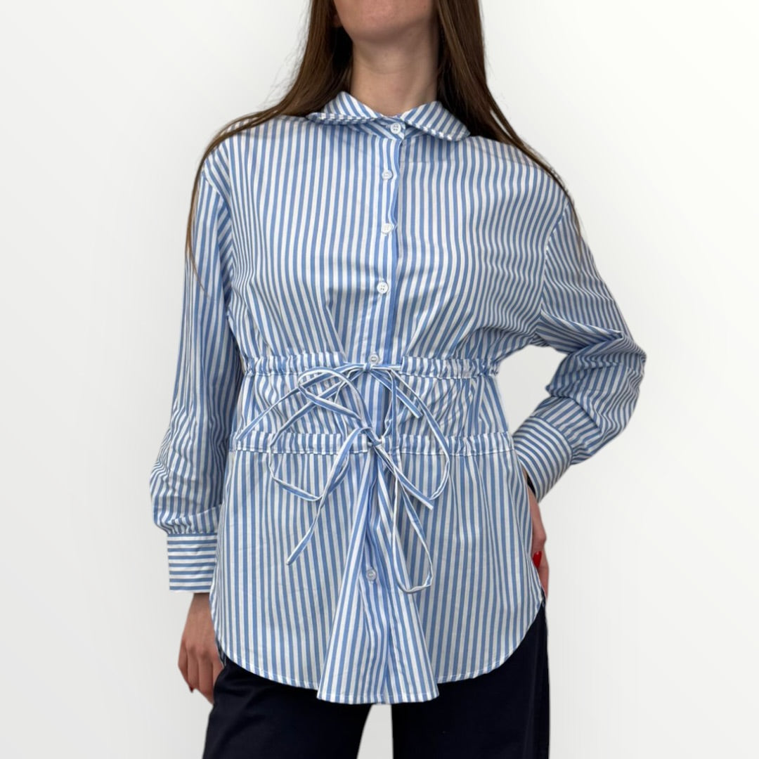 NO SECRETS - CAMICIA A RIGHE CON COULISSE