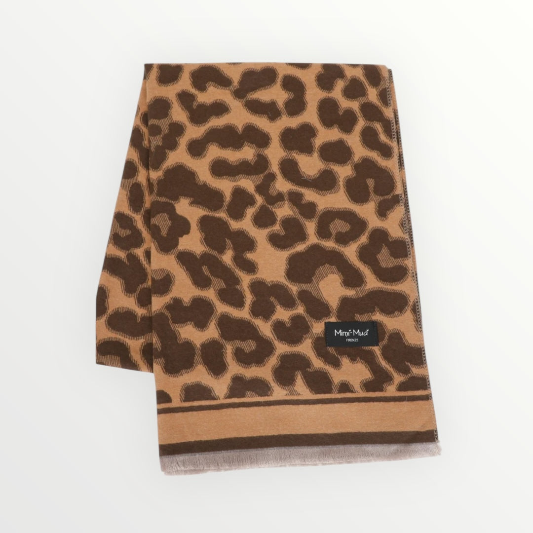 MIMI MUA' - SCIARPA CON MOTIVO LEOPARDATO