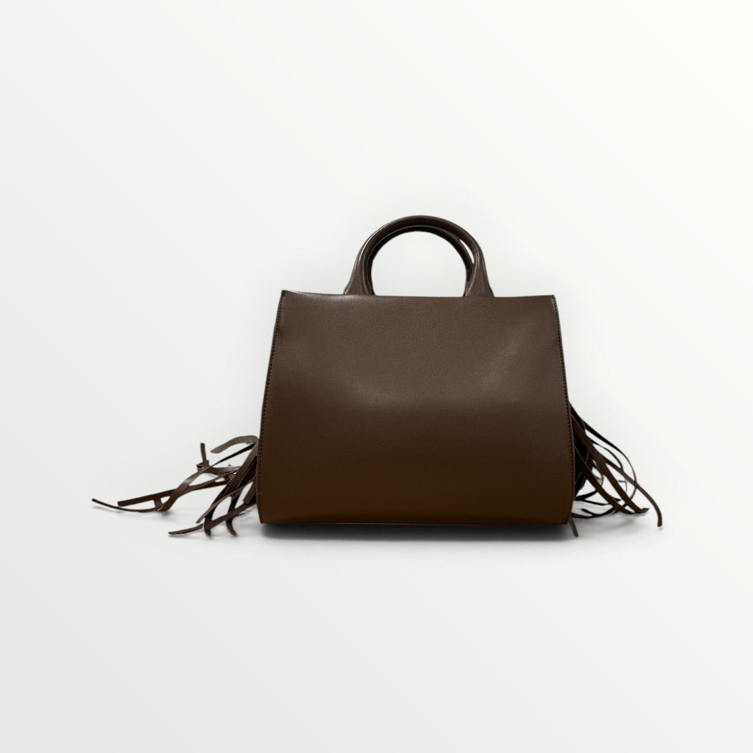PASHBAG - BORSA CON ORSETTO E FRANGE LATERALI