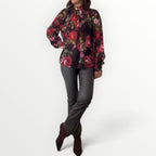 GUESS - CAMICIA A FIORI CON LACCETTO AL COLLO
