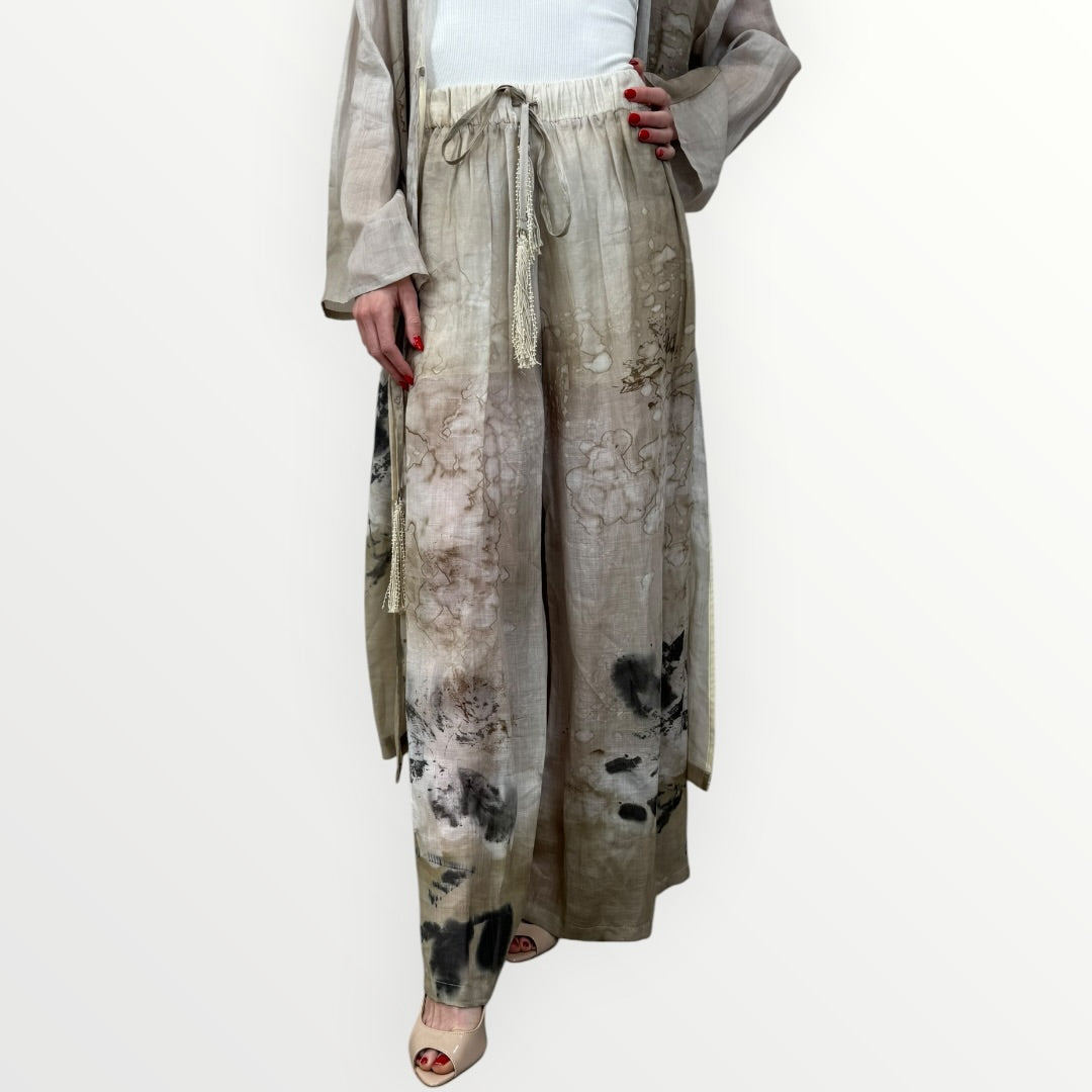 SOUVENIR - PANTALONE A PALAZZO STAMPA FANTASIA
