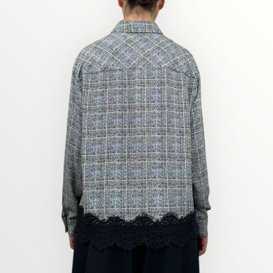 HAVEONE - CAMICIA CON BORDO DI PIZZO