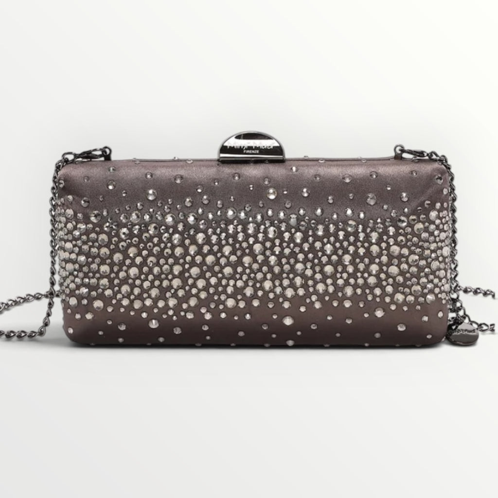 MIMI' MUA' - BORSA CLUTCH CON STRASS SPARSI