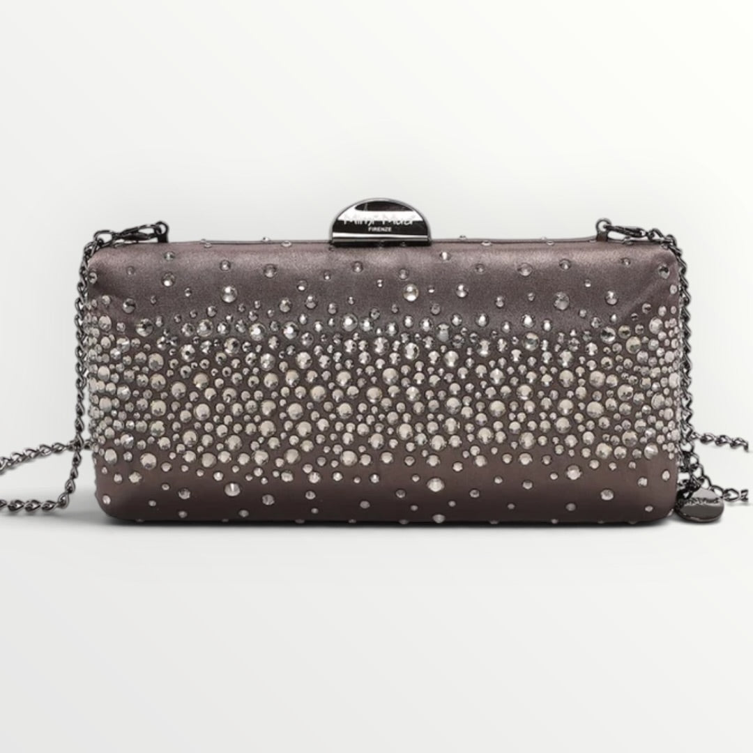 MIMI' MUA' - BORSA CLUTCH CON STRASS SPARSI