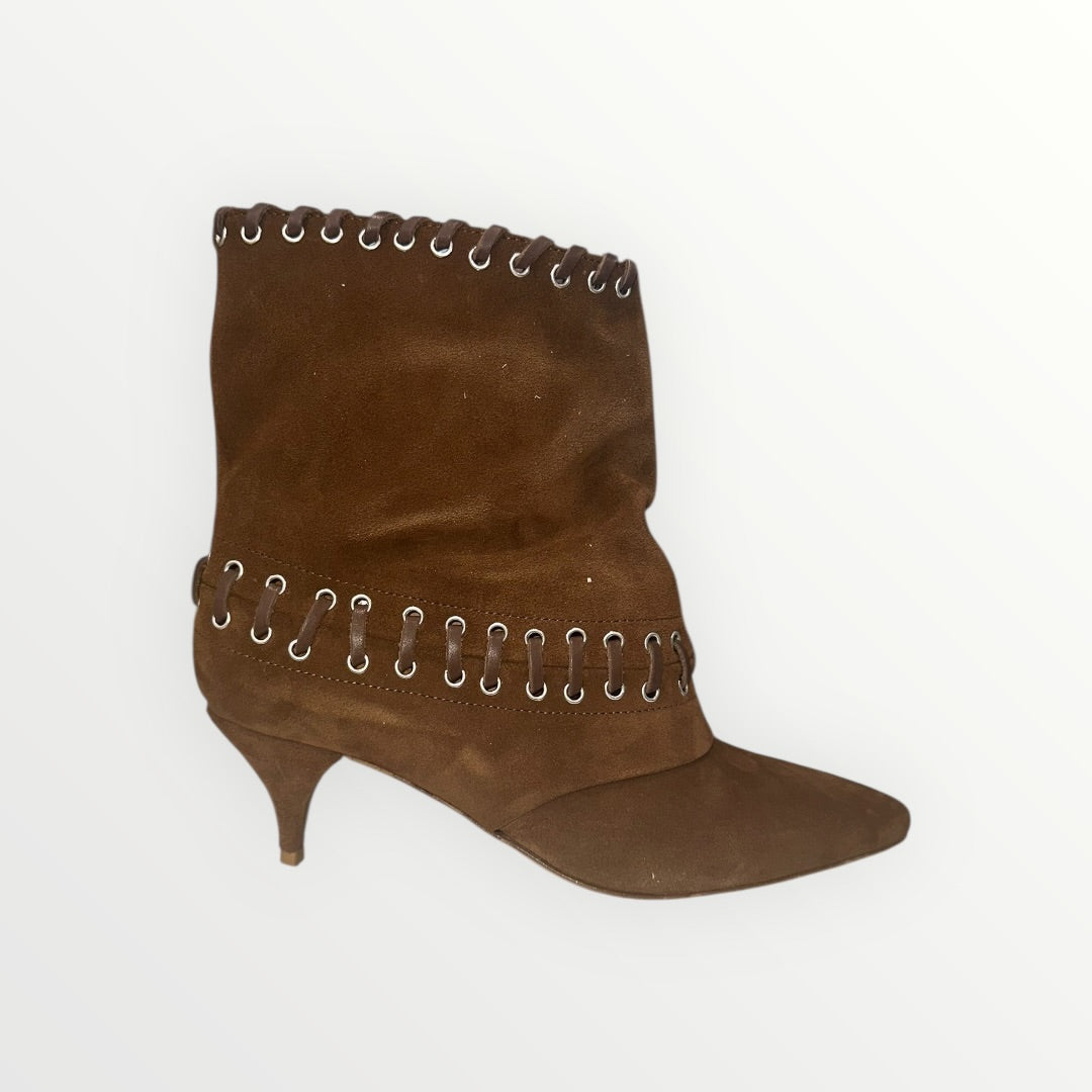 OVYE' - STIVALETTO SCAMOSCIATO BASSO STRINGATO