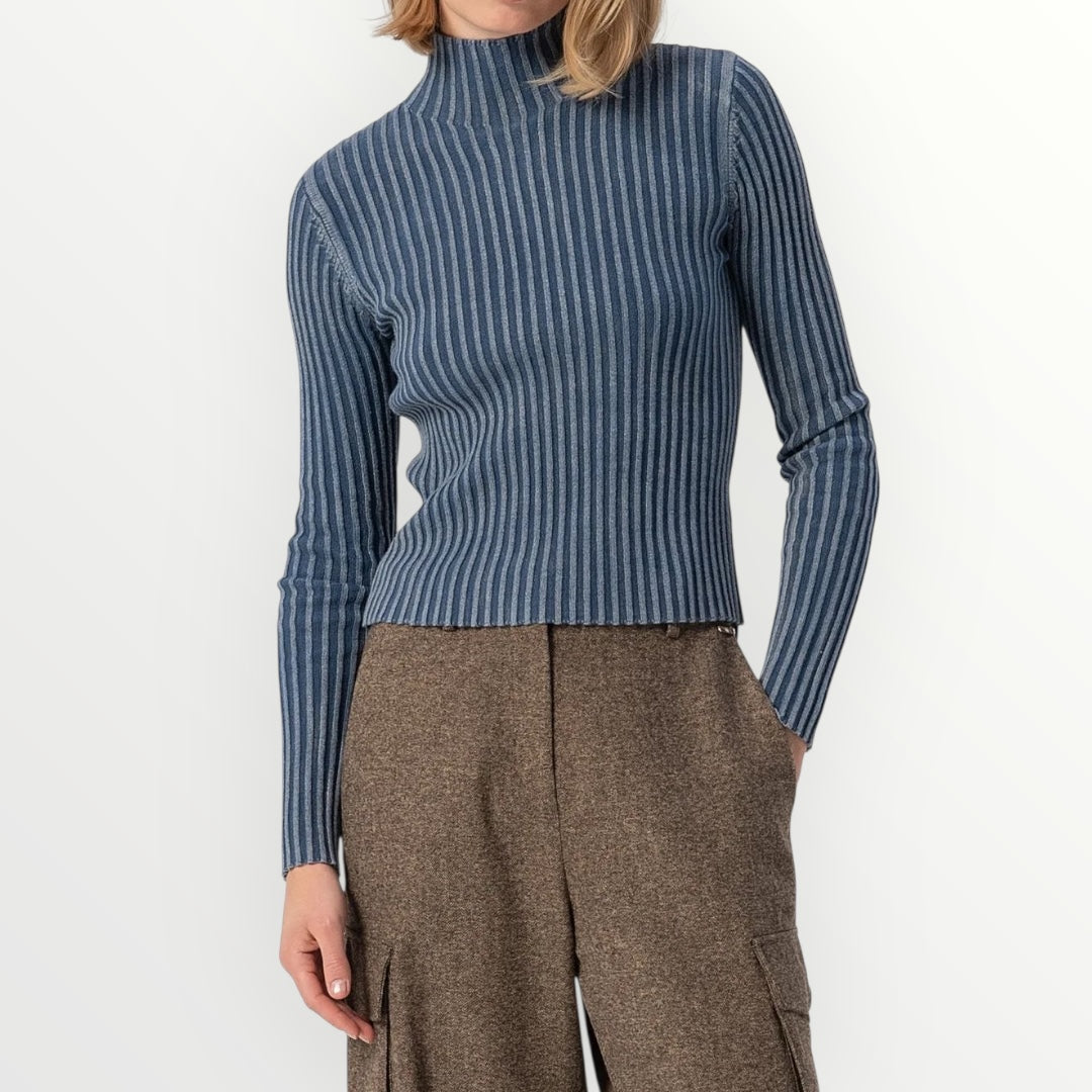 FRACOMINA - MAGLIA A COSTE A COLLO ALTO