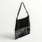 MIMI' MUA' - BORSA A TRACOLLA CON BORCHIE E FRANGE